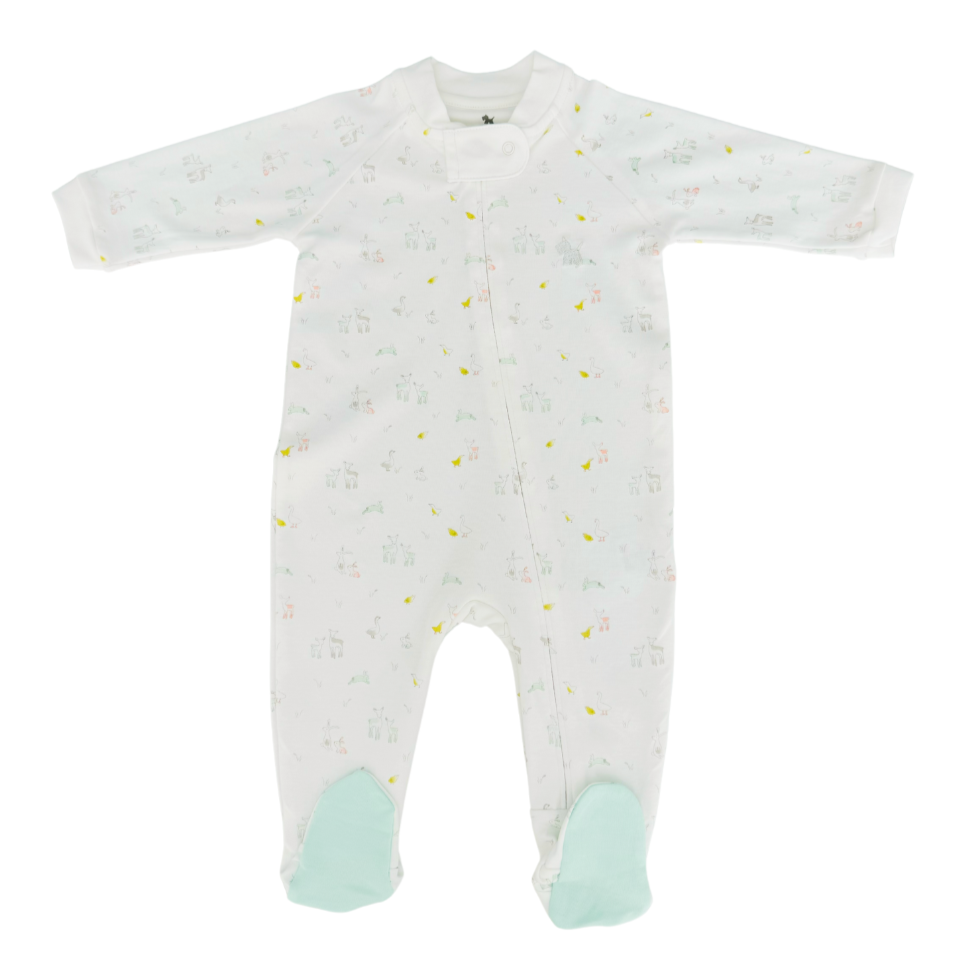 Footie pima cotton pastel ducks