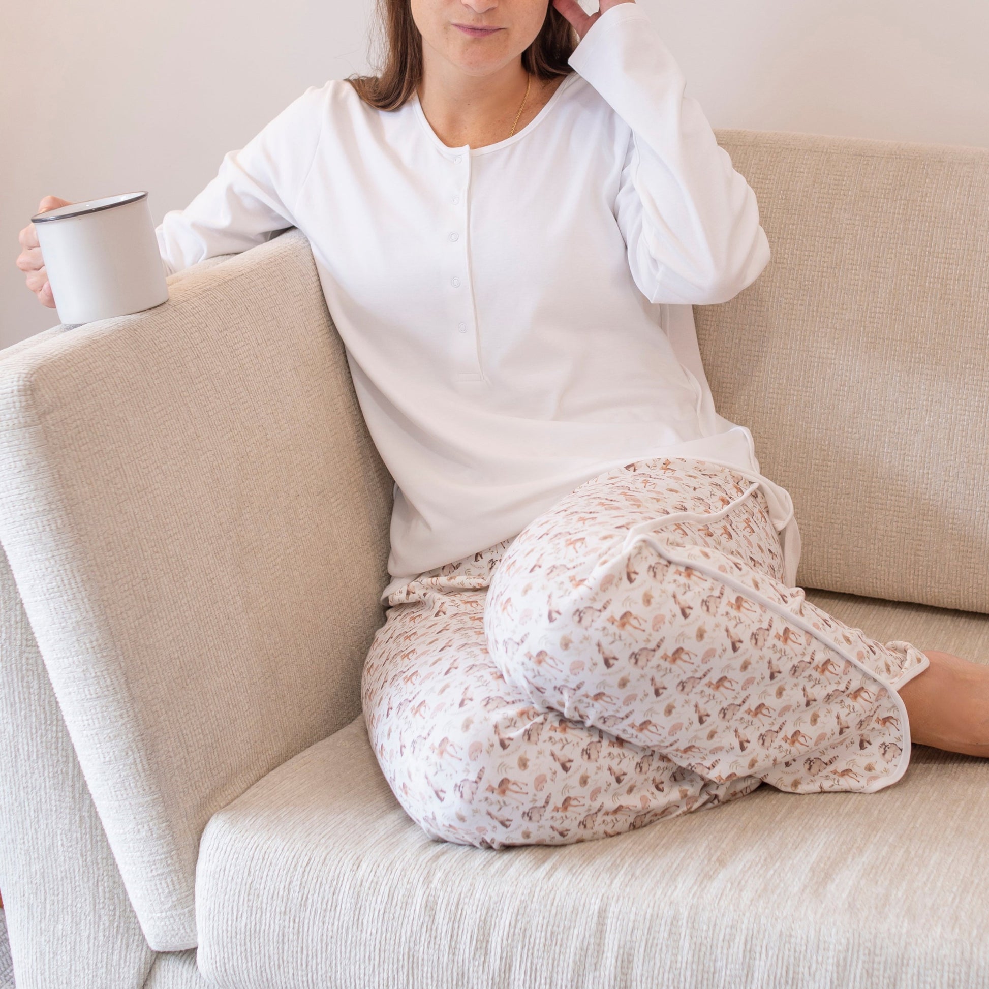 Adult PJ Pima Cotton Forest Animals Soft