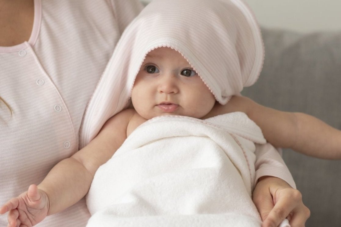  Towel pima cotton pink stripes cozy