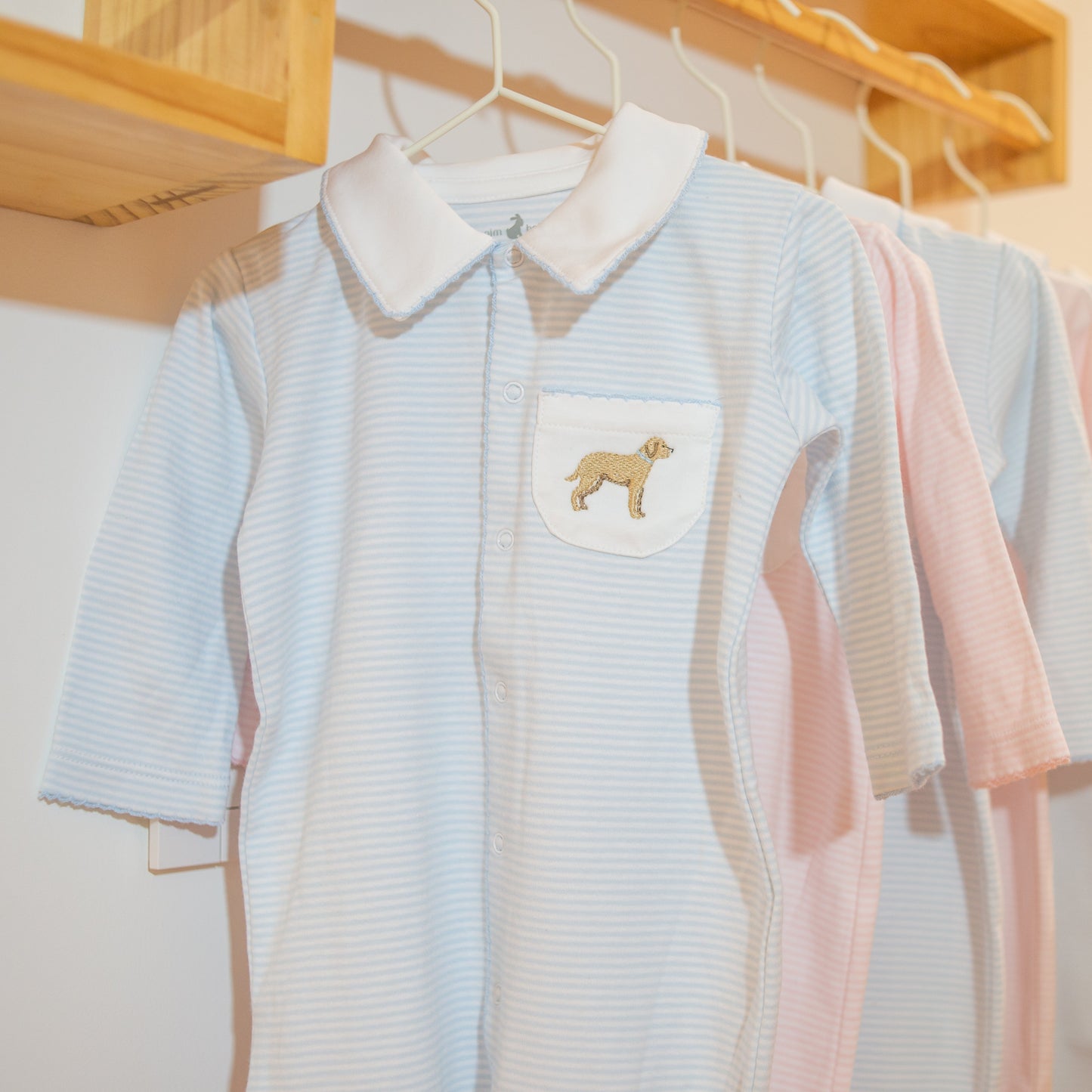 Mom and me Nursing PJ and Footie Pima Gift Set Pet Lover Pink stripes